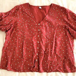 Linen, Polka Dot, short sleeve, button down, Old Navy, XXL